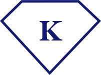 Diamond K tower logo in blue color