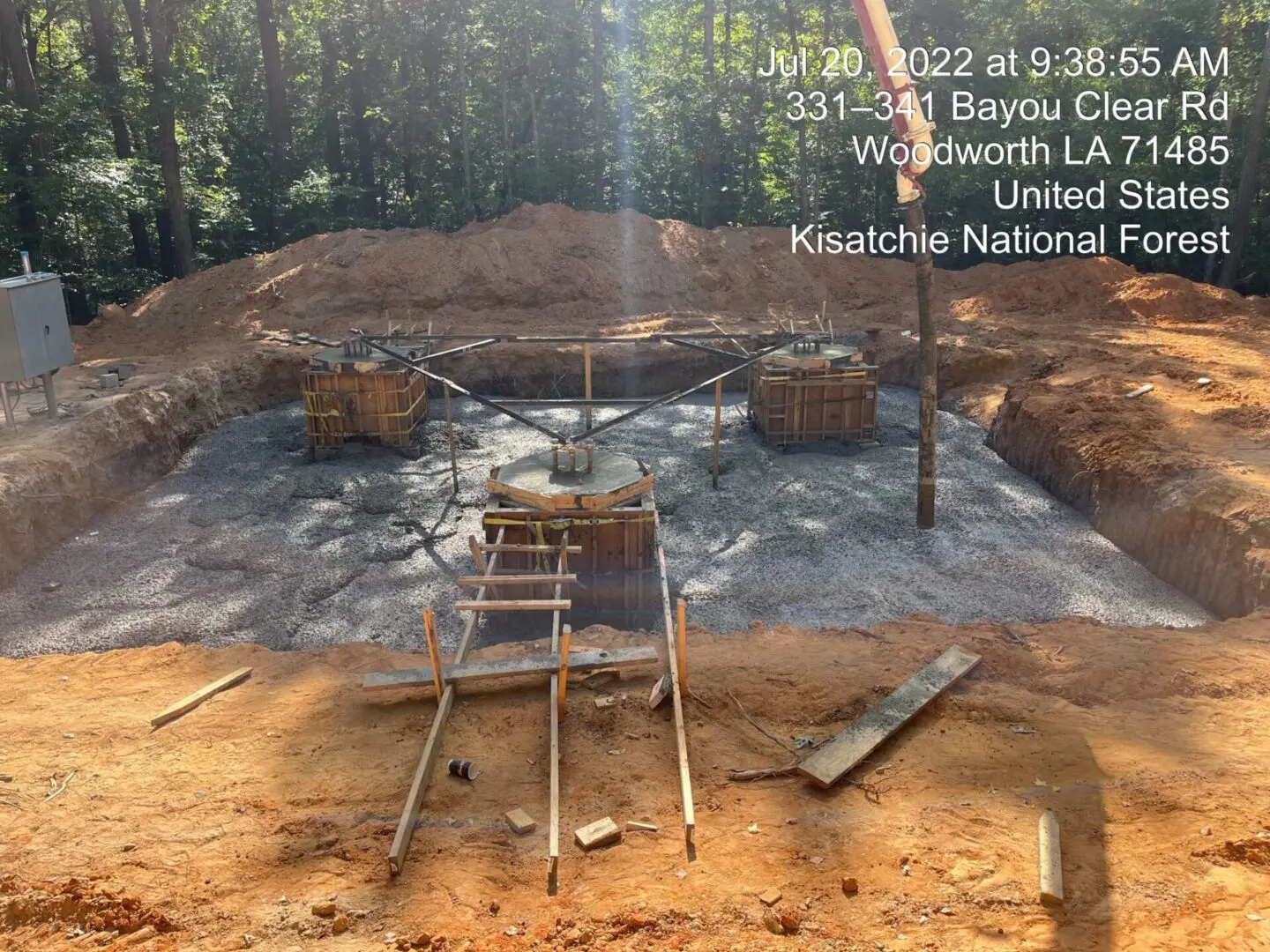 Tower construction at Kisatchie National forest USA